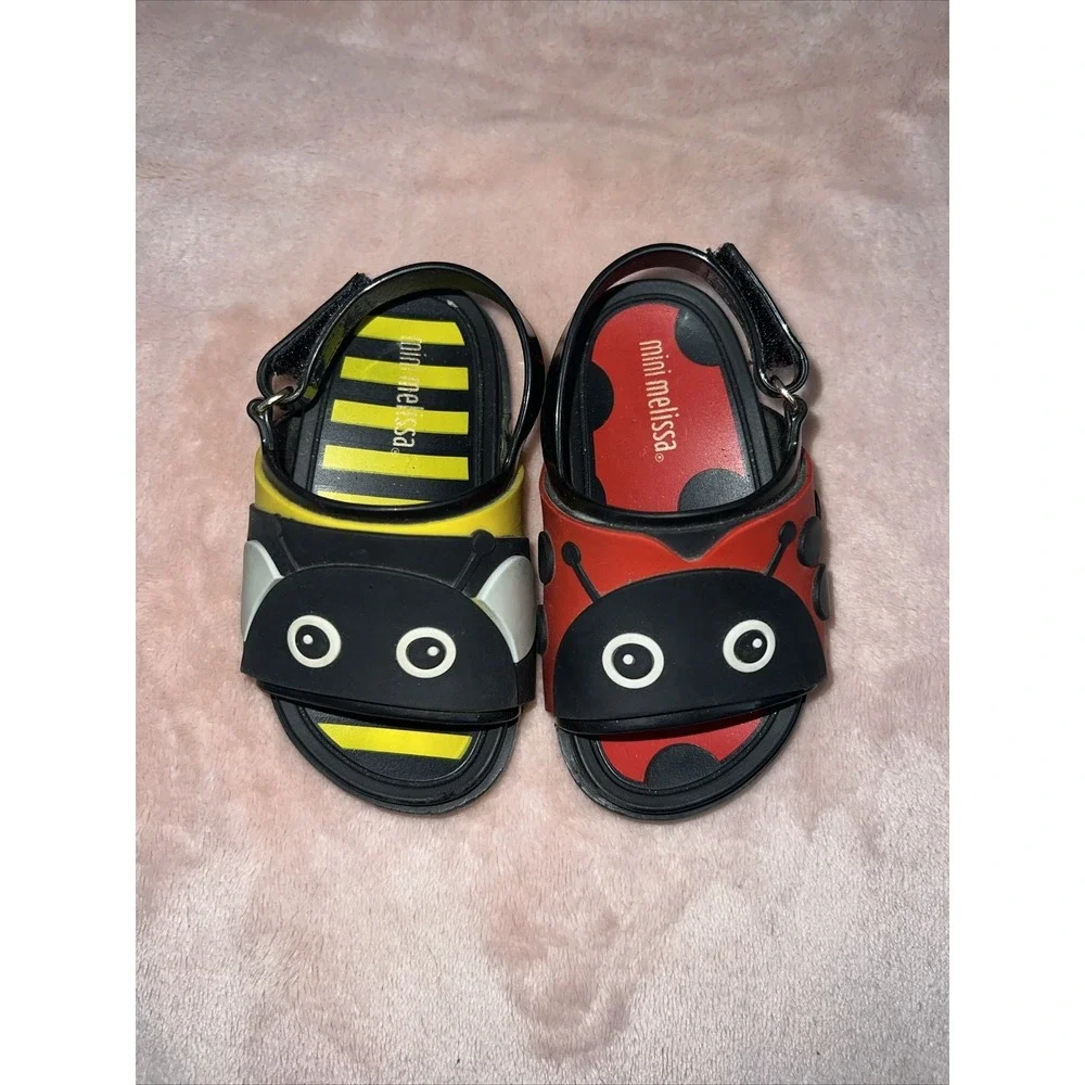 Mini Melissa Ladybug And Bumble Bee Sandals Size 6